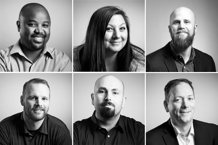 black and white portraits of alliant systems employees